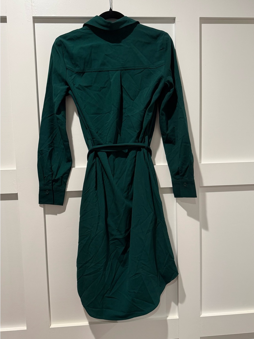 Piombo Forest Green Shirt Dress with Tie Waist - Picture 3 of 5